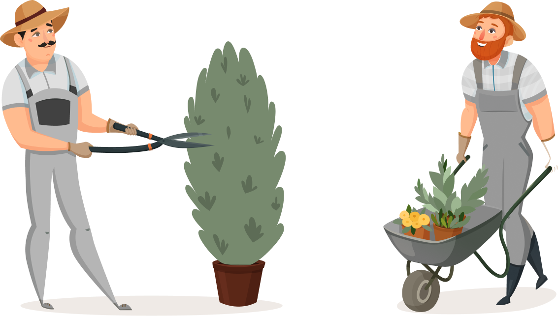 illustration jardiniers